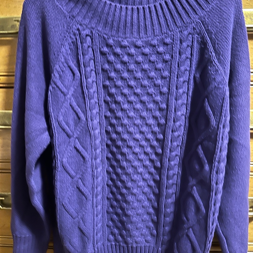 Chaps Women's Cowl Neck Sweater in Rich Purple